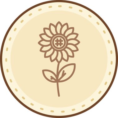 Bir çiçek simgesinin vektör illüstrasyonu