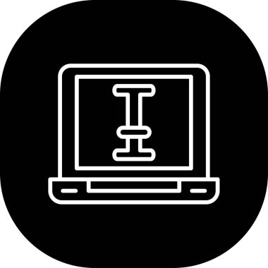 Dizüstü bilgisayar simgesi vektör çizimi