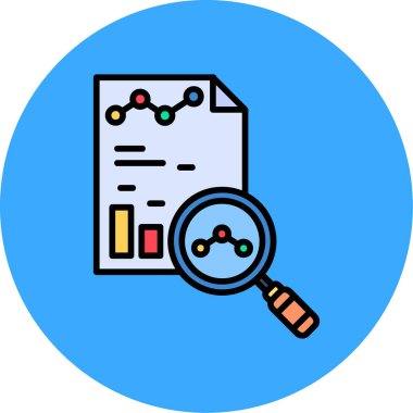 analiz araştırma renk ikonu vektör illüstrasyonu