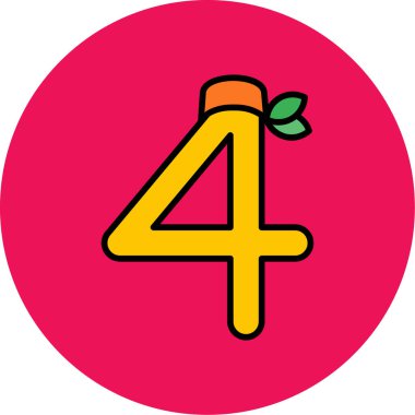 4 numaralı simge tasarımı. vektör illüstrasyonu