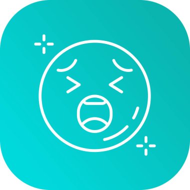 Emoji ikonunun gösterimi. Sıra tarzı. Smiley, emoji simgesi için kullanılan güzel tasarım ögesi