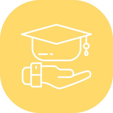 Mezuniyet simgesi, vektör illüstrasyonu