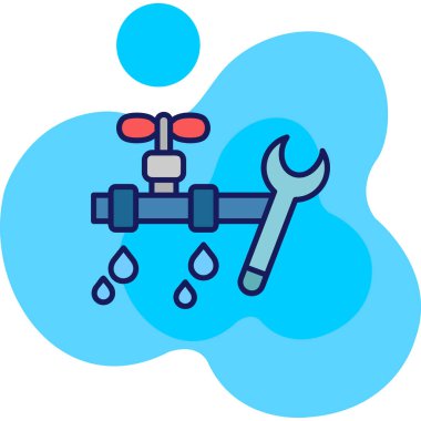 Su musluğu. Web simgesi basit illüstrasyon