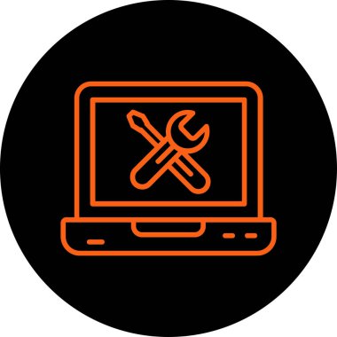 Tornavida simgesi olan dizüstü bilgisayar