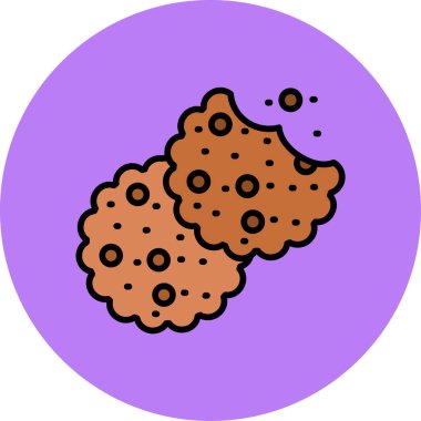 Bisküvi ikonu. Web için bisküvi vektör simgelerinin özet çizimi