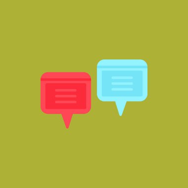 Konuşma baloncukları düz ikon, vektör. resimleme