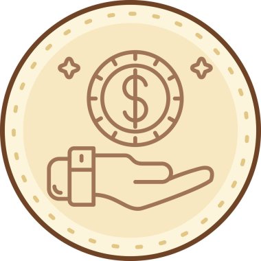 Para simgesi, vektör illüstrasyonu