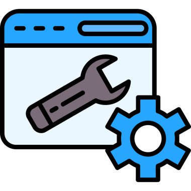 bilgisayar ayarları simgesi, basit vektör illüstrasyonu