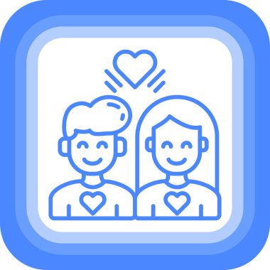 Bir çift. Web simgesi basit illüstrasyon