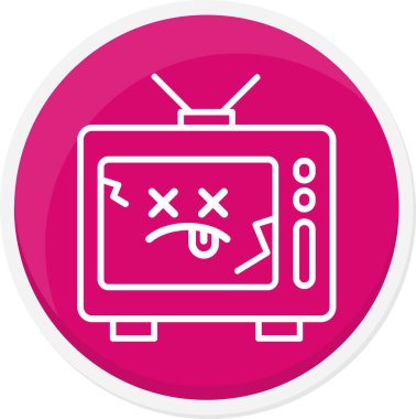 Kırık bir kalple izole edilmiş televizyon.