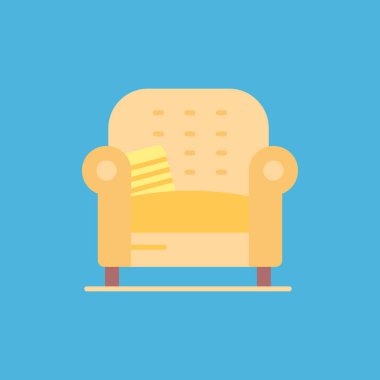 kanepe düz vektör simgesi