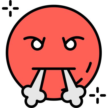 Çizgi film kırmızı emoji yüzünün vektör çizimi