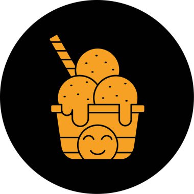 Şirin bir çizgi film simgesinin vektör çizimi