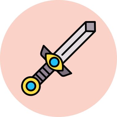 Kılıç. Web simgesi basit illüstrasyon