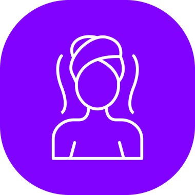 Beyaz arkaplanda saç stili, vektör, illüstrasyon olan kadın..