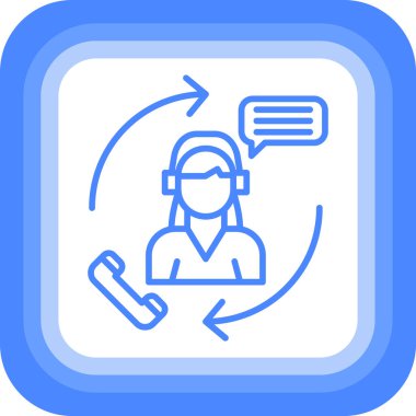 Kulaklık simgesine sahip operatör, vektör illüstrasyonu