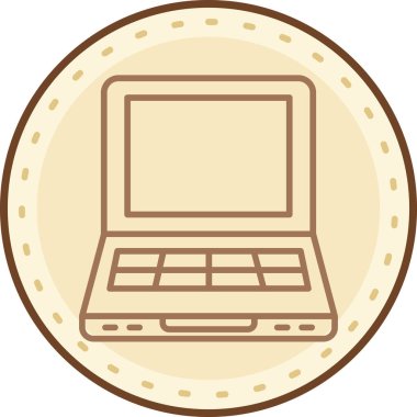 Dizüstü bilgisayar simgesinin vektör çizimi