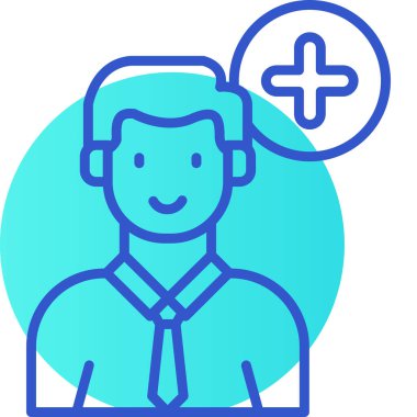 Artı simge vektör illüstrasyonlu adam