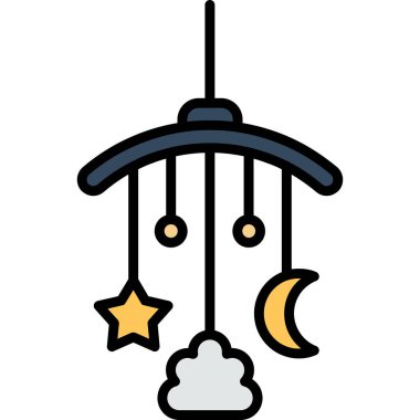 Gece Ay ikonu ana hatları vektörü. ay ayı