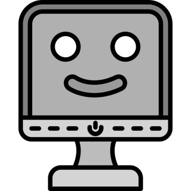 Robot simgesi, vektör illüstrasyonunu izle