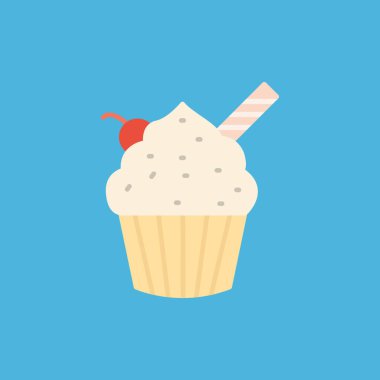 top kek simgesi mavi arkaplanda izole edilmiş düz moda