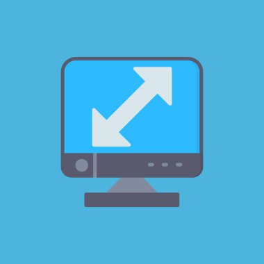 Ok simgesi olan monitör. düz tasarım biçimi.