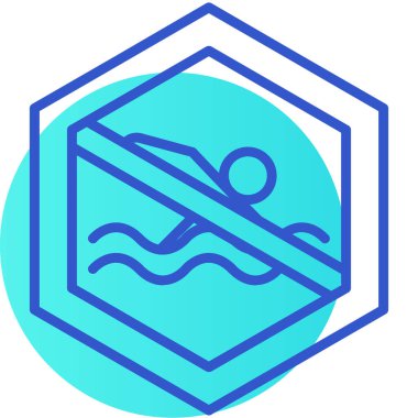 Yüzmek. Web simgesi basit illüstrasyon