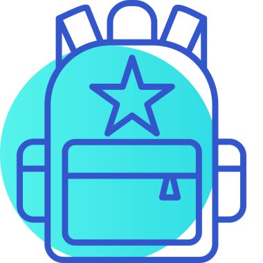 sırt çantası simgesi vektör illüstrasyonu