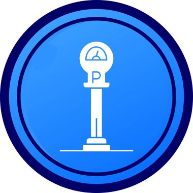 Beyaz arkaplanda mavi yuvarlak simge