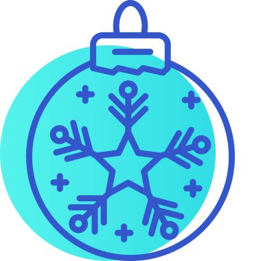 Yılbaşı dekorasyon simgesi, vektör illüstrasyonu