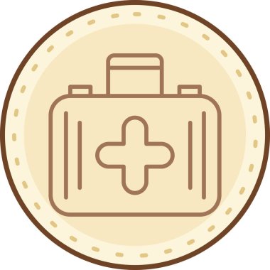 Moda tasarım biçimi arka grubunda ilk yardım kipi simgesi