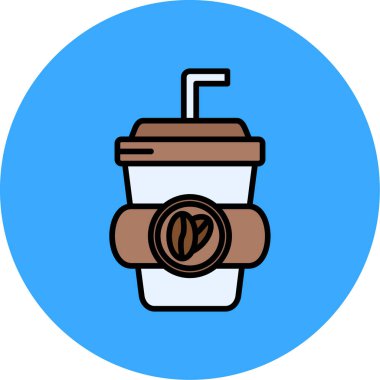 Kahve. Web simgesi basit illüstrasyon