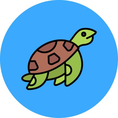 Kaplumbağa. Web simgesi basit illüstrasyon