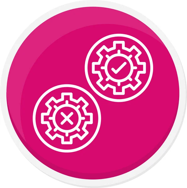 Vites vektör yuvarlak simge tasarım biçimi sembol ve çark işareti ile sembolize edilir. Beyaz arkaplanda pembe ve mor renk.