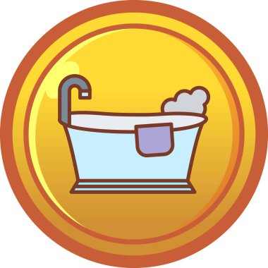 Küvet Doldurulmuş Vektör Simgesi Tasarımı