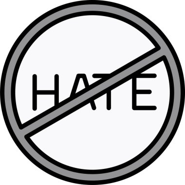 Nefret. Web simgesi basit illüstrasyon