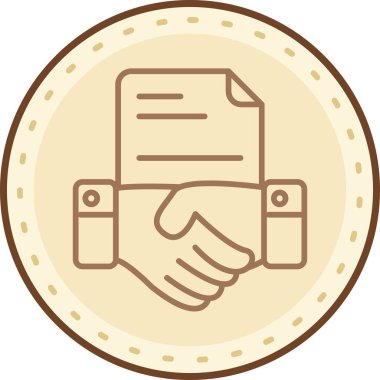 Bir el sıkışma simgesinin vektör illüstrasyonu