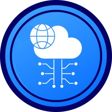 Bulut Hesaplama. Web simgesi basit illüstrasyon