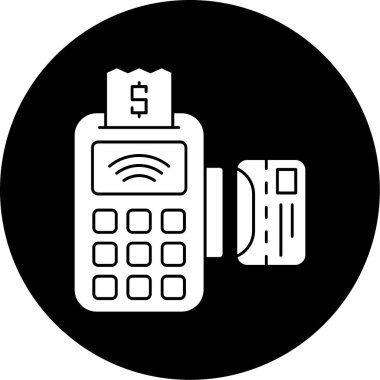 Ödeme terminal simgesi. Basit örnek ödeme terminal vektör simgesi beyaz arka plan üzerinde izole web tasarımı için