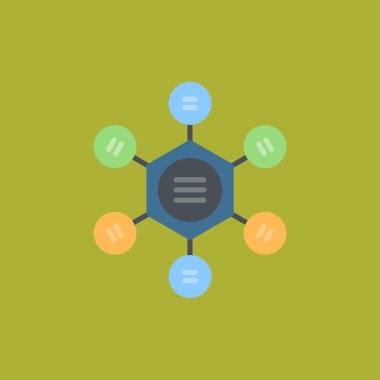 Molekül vektör simgesi. Web ve mobil tasarım için vektör illüstrasyonu.