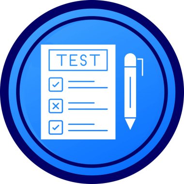 Mavi arkaplanda test işareti