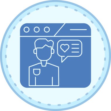 Kalp simgesi olan bir adamın vektör çizimi