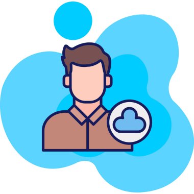 Bulut hesaplama el ve bulut hesaplama vektör çizimi tasarımı