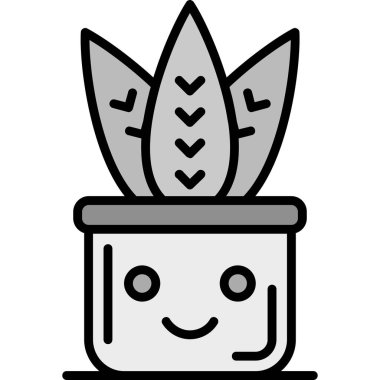 Kaktüs kabı simgesi, vektör tasarımı