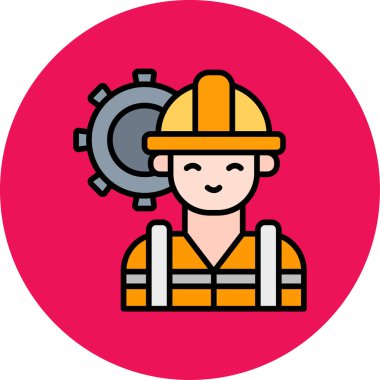 işçi simgesi, vektör illüstrasyonu