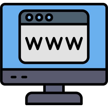 tarayıcı web sayfası simgesi, basit vektör illüstrasyonu