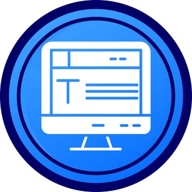 bilgisayar monitörü ikon vektör illüstrasyonu