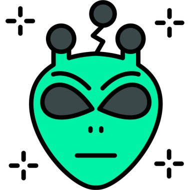 Uzaylı simgesi, vektör illüstrasyonu