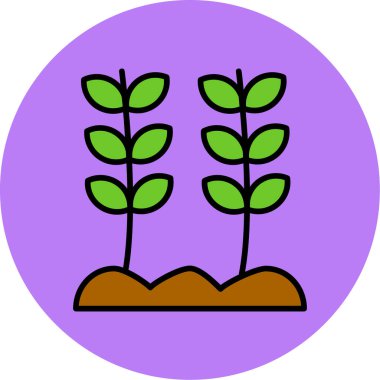 bitki simgesi vektörü. Bitkinin özet çizimi