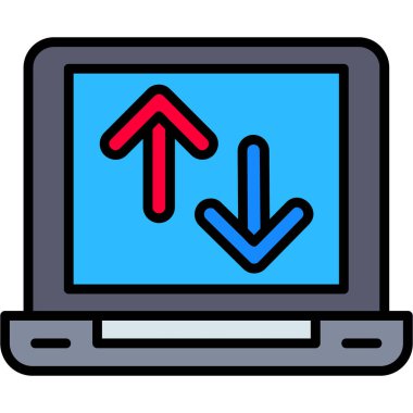 ok aşağı simge vektör taslağı çizimi